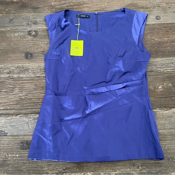 NWT ETRO Women's Silk Scoop Neck Top Size 10 Purple - Picture 5 of 9